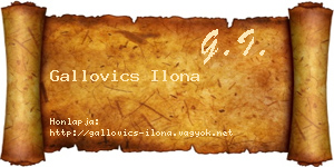 Gallovics Ilona névjegykártya